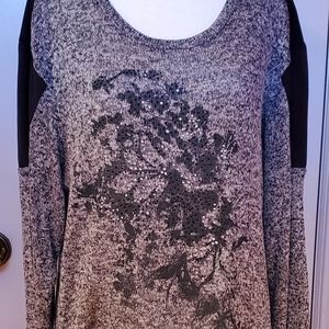 XL Long Top/Beading Womens size 14 Black